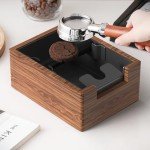 Espresso Klopfbox mit Akazienholz und Stahl