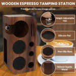 Sapele Wood Espresso Tamping Station & Accessories