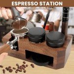Sapele Wood Espresso Tamping Station & Accessories