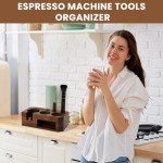 Sapele Wood Espresso Tamping Station & Accessories