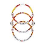 FOCO Unisex Adult NFL Team Logo Officially Licensed 3-Pack Beaded Friendship Bracelet, Gems