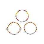 FOCO Unisex Adult NFL Team Logo Officially Licensed 3-Pack Beaded Friendship Bracelet, Gems