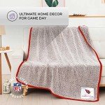 NORTHWEST NFL Silk Touch Sherpa Throw Blanket - Soft & Fluffy - Great for Gamedays - 60" x 50" - Experience Ultimate Comfort (Arizona Cardinals - Cardinal)