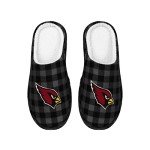 FOCO FOCO Men's NFL Arizona Cardinals Sherpa Lined Buffalo Check Memory Foam Slippers, Large (11-12)