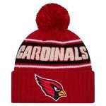 New Era Unisex-Adult NFL Official Sideline Team Logo Sherpa Striped Pom Beanie Cold Weather Knit Hat (Arizona Cardinals - Red)