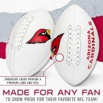 Franklin Sports NFL Arizona Cardinals Autograph Football - Official Size White Panel Souvenir Football for Autographs + Signatures - NFL Team Fan Shop Memorabilia Ball for Display