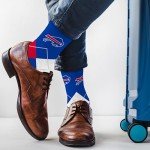 For Bare Feet NFL BUFFALO BILLS Argyle Remix Premium Dress Sock Team Color OSFM
