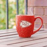 Rico Industries NFL Football Kansas City Chiefs Primary 16 oz Team Color Laser Engraved Ceramic Coffee Mug