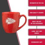 Rico Industries NFL Football Kansas City Chiefs Primary 16 oz Team Color Laser Engraved Ceramic Coffee Mug