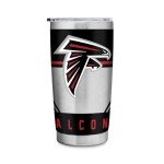Rico Industries NFL Football Atlanta Falcons 20oz Stainless Steel Tumbler with Lid - Great For Coffee, Tea, Water or Cocktails