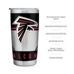Rico Industries NFL Football Atlanta Falcons 20oz Stainless Steel Tumbler with Lid - Great For Coffee, Tea, Water or Cocktails
