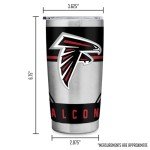 Rico Industries NFL Football Atlanta Falcons 20oz Stainless Steel Tumbler with Lid - Great For Coffee, Tea, Water or Cocktails