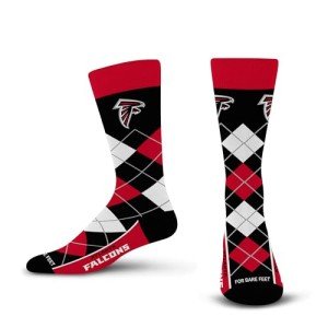 For Bare Feet NFL ATLANTA FALCONS Argyle Remix Premium Dress Sock Team Color OSFM