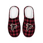 FOCO Atlanta Falcons Sherpa Lined Buffalo Check Memory Foam Slipper - XL