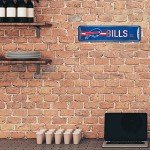 Rico Industries NFL Buffalo Bills Home Décor Metal Street Sign (4" x 15") - Great for Home, Office, Bedroom, & Man Cave - Made,Silver