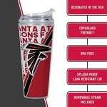 Rico Industries NFL Football Atlanta Falcons 24oz Acrylic Tumbler with Hinged Lid