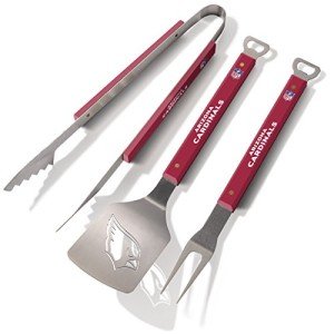 YouTheFan NFL Arizona Cardinals Spirit Series 3-Piece BBQ Set Stainless Steel, 22" x 9"