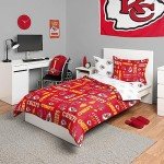 FOCO Kansas City Chiefs NFL Team Color Bed In a Bag Comforter Bedding 5 Piece Twin Set