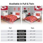 FOCO Kansas City Chiefs NFL Team Color Bed In a Bag Comforter Bedding 5 Piece Twin Set
