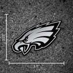Rico Industries NFL Chrome Finished Auto Emblem 3D Sticker, Philadelphia Eagles , 3 x 3.5-inches