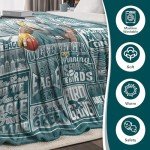 Blanket Football Fan Gifts for Men Women Football Style Throw Blanket Flannel Super Cozy Soft Living Room 60" x 50".