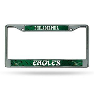 Rico Industries NFL Philadelphia Eagles Retro 12" x 6" Silver Chrome Frame W' Decal Insert Car/Truck/SUV Auto Accessory
