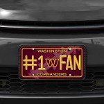 Rico Industries NFL Washington Commanders #1 Fan #1 Fan Metal Auto Tag 8.5" x 11" - Great for Truck/Car/SUV