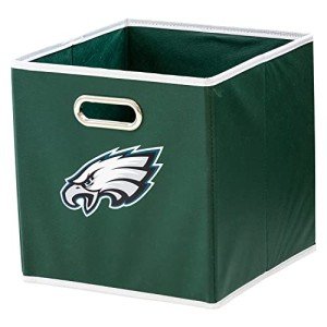 Franklin Sports Philadelphia Eagles NFL Storage Bin - Collapsible Cube Container + Basket - NFL Office, Bedroom + Living Room Décor - Folding Storage Bin for Football Fans - 11"x11"
