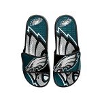 FOCO Philadelphia Eagles NFL Mens Gel Slides - Colorblock Big Logo, XL(13-14)