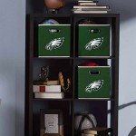 Franklin Sports Philadelphia Eagles NFL Storage Bin - Collapsible Cube Container + Basket - NFL Office, Bedroom + Living Room Décor - Folding Storage Bin for Football Fans - 11"x11"