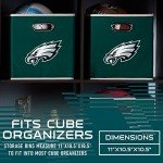 Franklin Sports Philadelphia Eagles NFL Storage Bin - Collapsible Cube Container + Basket - NFL Office, Bedroom + Living Room Décor - Folding Storage Bin for Football Fans - 11"x11"