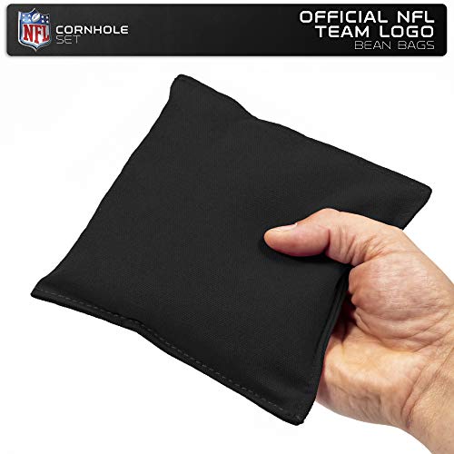 Wild Sports 2'x3' MDF Wood NFL Cornhole Set - Grey Wood Design - Convenient Carry Handles and 8 Premium Bean Bags - Great for Tailgate Parties!