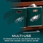 Franklin Sports Philadelphia Eagles NFL Storage Bin - Collapsible Cube Container + Basket - NFL Office, Bedroom + Living Room Décor - Folding Storage Bin for Football Fans - 11"x11"