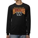 Junk Food Clothing x NFL - Washington Commanders - Bold Logo - Unisex Adult Long Sleeve T-Shirt for Men and Women - Size XX-Large