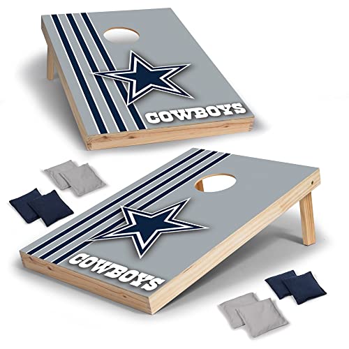 Wild Sports 2' x 3' Solid Wood Cornhole Set with Direct Print HD Team Graphics – Great Gift for Any Football Fan! Bean Bag Toss Family Outdoor Games – NFL Dallas Cowboys