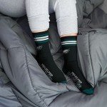 For Bare Feet NFL Youth 4 Stripe Deuce Crew Sock, Philadelphia Eagles, One Size