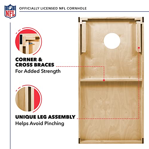 Wild Sports 2' x 3' Solid Wood Cornhole Set with Direct Print HD Team Graphics – Great Gift for Any Football Fan! Bean Bag Toss Family Outdoor Games – NFL Dallas Cowboys