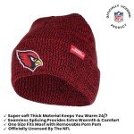 Ultra Game NFL Official Adults Unisex Super Soft Marl Knit Winter Beanie Knit Hat with Extra Warm Touch Screen Gloves, Arizona Cardinals, Team Color, 1SIZE