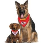 Pets First NFL DOG BANDANA - KANSAS CITY CHIEFS REVERSIBLE PET BANDANA. 2 Sided Sports Bandana with a PREMIUM Embroidery TEAM LOGO, Small/Medium. - 2 Sizes & 32 NFL Teams available (KCC-3217-S-M)
