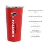 Rico Industries NFL Football Atlanta Falcons 18oz Soft Touch, Easy Grip Tumbler
