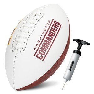 Franklin Sports NFL Washington Commanders Autograph Football - Official Size White Panel Souvenir Football for Autographs + Signatures - NFL Team Fan Shop Memorabilia Football for Display