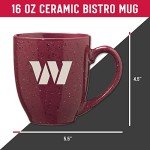 Rico Industries NFL Football Washington Commanders Primary 16 oz Team Color Laser Engraved Ceramic Coffee Mug 16oz