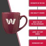 Rico Industries NFL Football Washington Commanders Primary 16 oz Team Color Laser Engraved Ceramic Coffee Mug 16oz