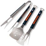YouTheFan NFL Chicago Bears Spirit Series 3-Piece BBQ Set Stainless Steel, 22" x 9"