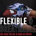 Franklin Sports Carolina Panthers Youth NFL Football Receiver Gloves - Receiver Gloves For Kids - NFL Team Logos and Silicone Palm - Youth S/XS Pair