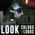 Franklin Sports Carolina Panthers Youth NFL Football Receiver Gloves - Receiver Gloves For Kids - NFL Team Logos and Silicone Palm - Youth S/XS Pair