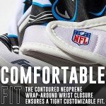 Franklin Sports Carolina Panthers Youth NFL Football Receiver Gloves - Receiver Gloves For Kids - NFL Team Logos and Silicone Palm - Youth S/XS Pair