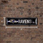 Rico Industries NFL Baltimore Ravens Home Décor Metal Street Sign (4" x 15") - Great for Home, Office, Bedroom, & Man Cave - Made,Silver