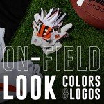 Franklin Sports Cincinnati Bengals Youth NFL Football Receiver Gloves - Receiver Gloves for Kids - NFL Team Logos and Silicone Palm - Youth S/XS Pair