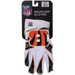 Franklin Sports Cincinnati Bengals Youth NFL Football Receiver Gloves - Receiver Gloves for Kids - NFL Team Logos and Silicone Palm - Youth S/XS Pair